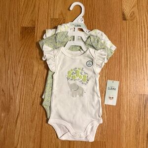 Laughing Llama Baby Girl Set Of 3 Coordinating Onesies